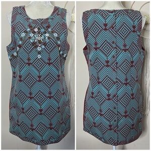 Free people// New Romantics beaded geometric print dress